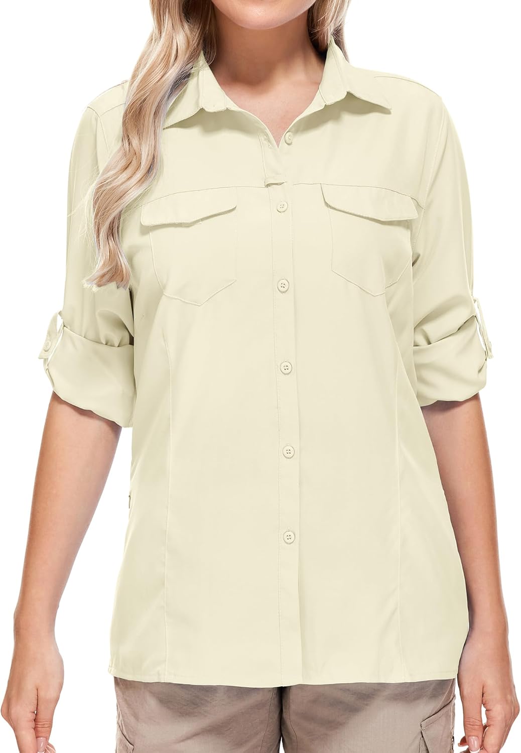 Women UPF 50+ Sun Protection Safari Shirts Quick Dry Lightweight Outdoor Fishing Hiking Travel Shirts with Zipper Pockets Women UPF 50+ Sun Protection Safari Shirts Quick Dry Lightweight Outdoor Fishing Hiking Travel Shirts with Zipper Pockets