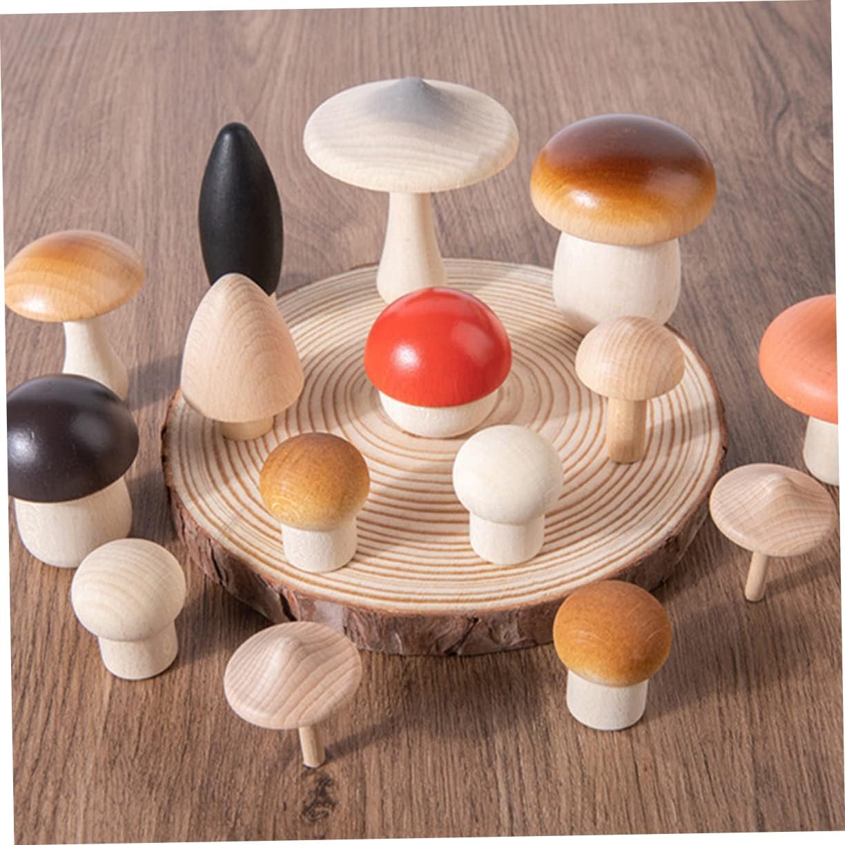 Mushroom Stuff for Boys and Girls 1 Set of Wooden Mushroom Models Unpainted