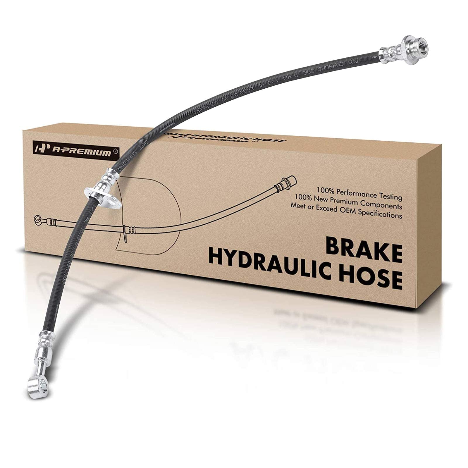 A-Premium Front Driver Brake Hydraulic Hose Compatible with Select Suzuki Models - Grand Vitara 2006 2007 2008 2009 2010 2011 2012 - Replace# 5155065J00