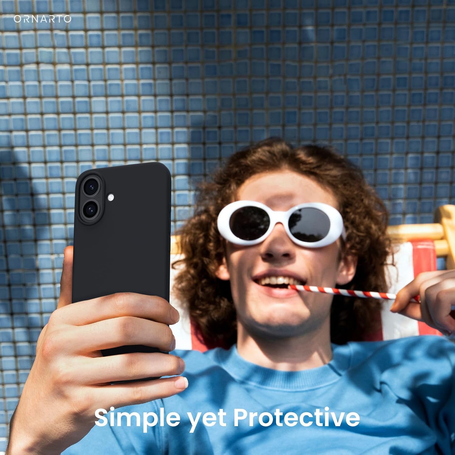 ORNARTO Compatible with iPhone 16 Plus Case 6.7, Slim Liquid Silicone 3 Layers Full Covered Soft Gel Rubber Phone Case Protective Cover 6.7 Inch, Black thumbnail