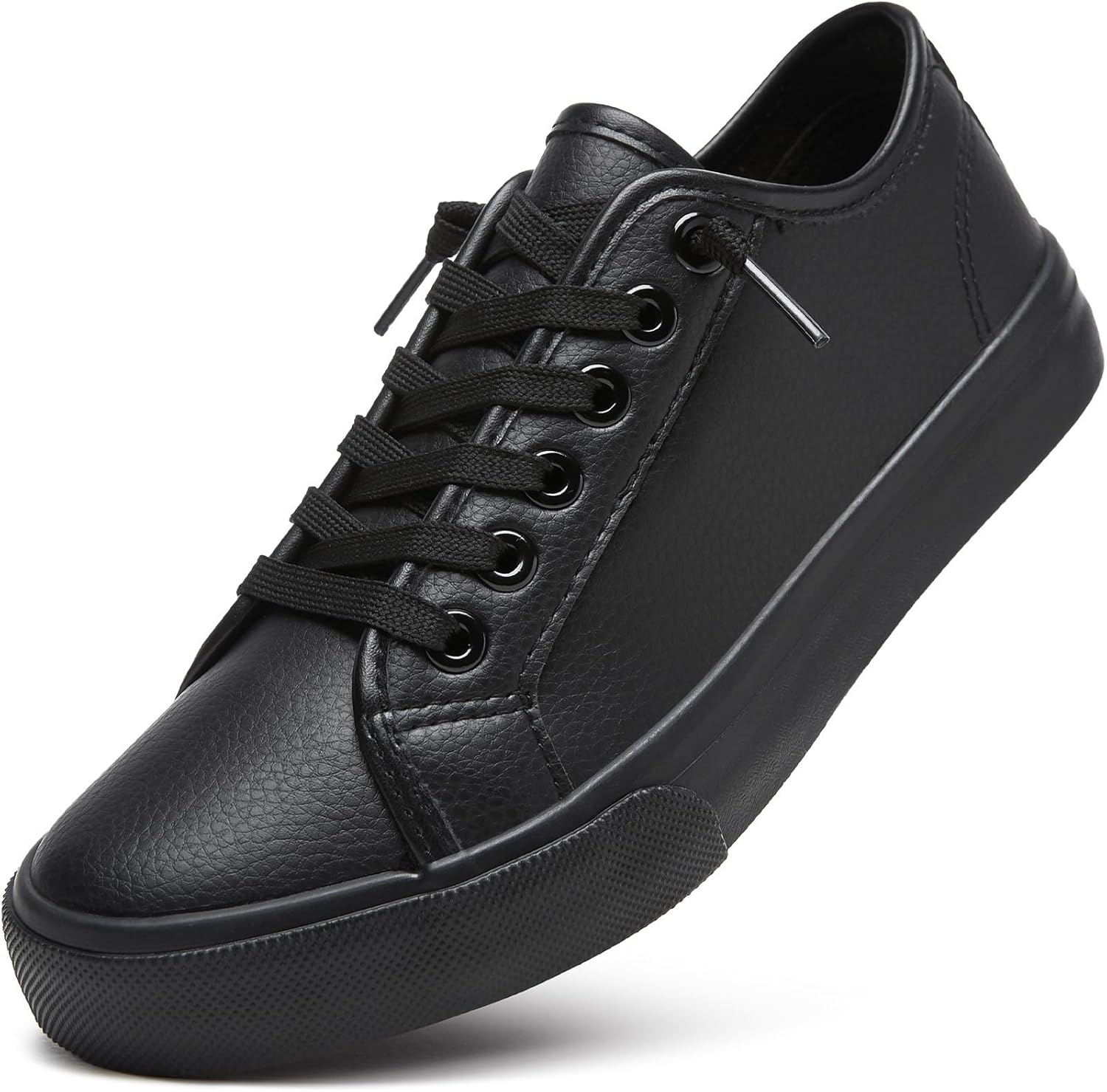 XRH Women's Slip on Shoes PU Leather Tennis Shoes Women Causal Sneakers Non Slip Work Shoe