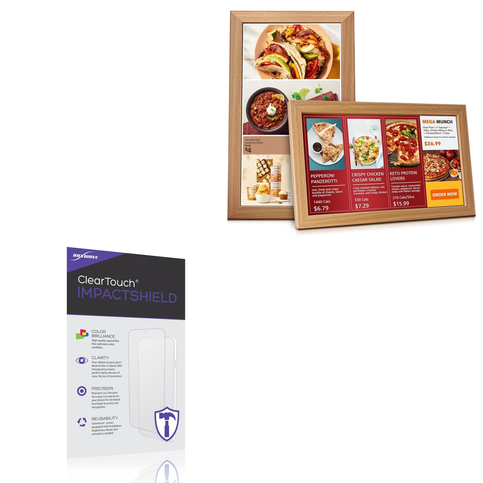 BoxWave Screen Protector Compatible With Sungale CPF2208 - ClearTouch ImpactShield (2-Pack), Impenetrable Screen Protector Flexible Film