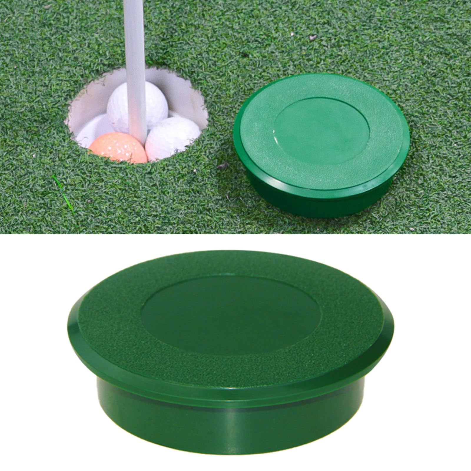CHENZILIN Golf Cup Cover Golf Hole Putting Green Cover Golf Practice Training Aids Green Hole Cup Cover for Indoor Garden Backyard, Diameter 11.5cm, As The Picture Shows