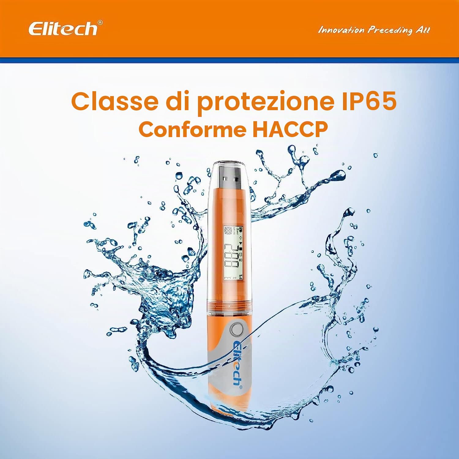 Elitech RC-51H Data Logger Temperatura Umidità 32.000 Punti Schermo LCD CE FDA