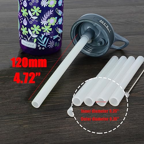 Miniatura 3 de 4 popotes reutilizables para botella de agua CamelBak Eddyy de 12 onzas, popotes de plástico duro y grueso de 4.72 pulgadas para Camelbak de 12