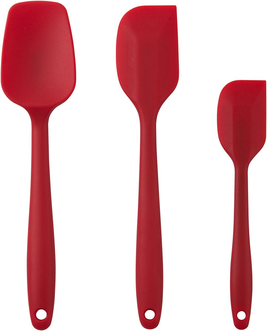 3-Piece KEBLEY Silicone Spatula Utensil Set With Comfortable Wide Handle Safe Non-toxic Anti-dust Silicone Spatula Set (Red) …