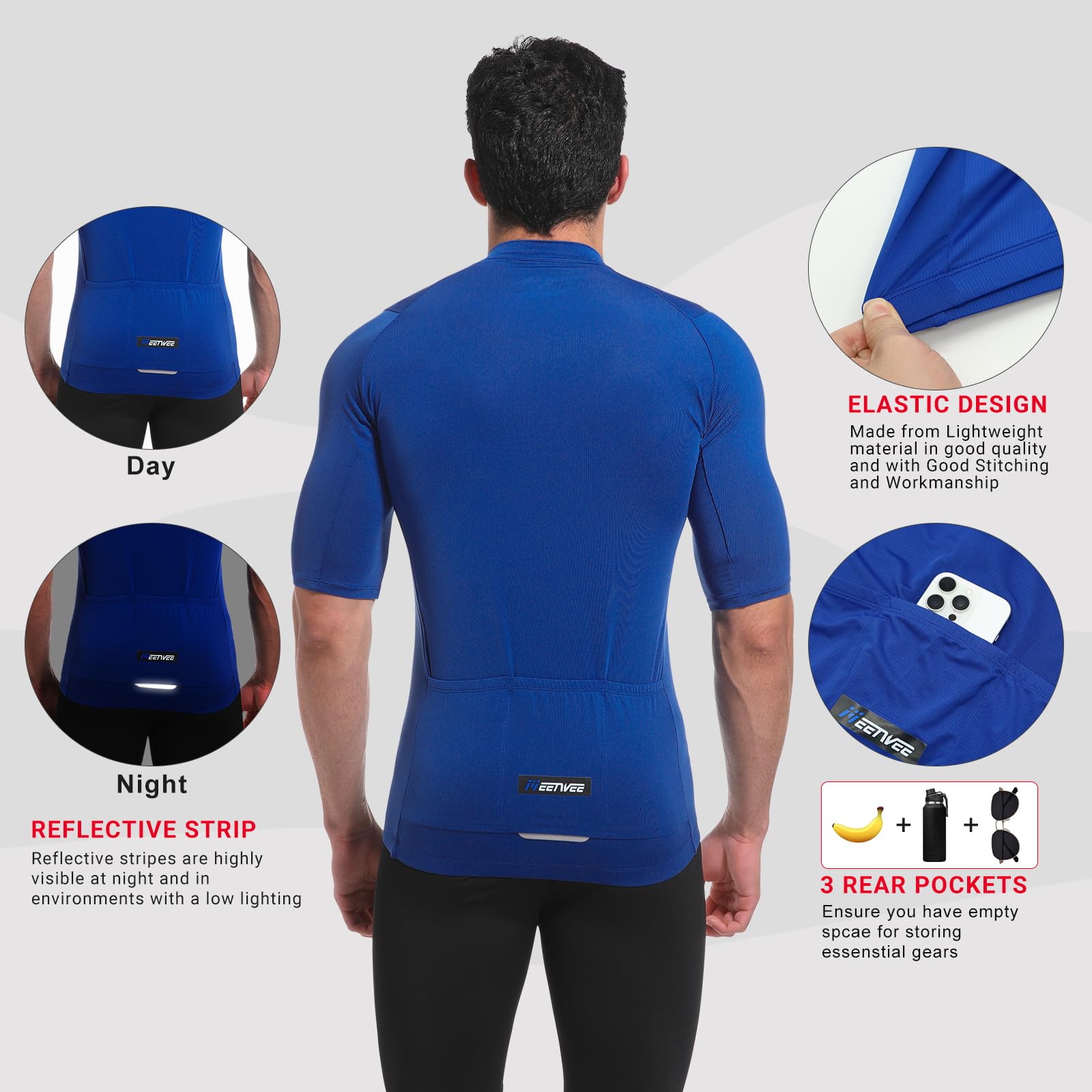MEETWEE Magliette Ciclismo Uomo, Abbigliamento MTB Bike Asciugatura Rapida Maglia Ciclismo Maniche Corte/Lunghe Maglia Ciclismo
