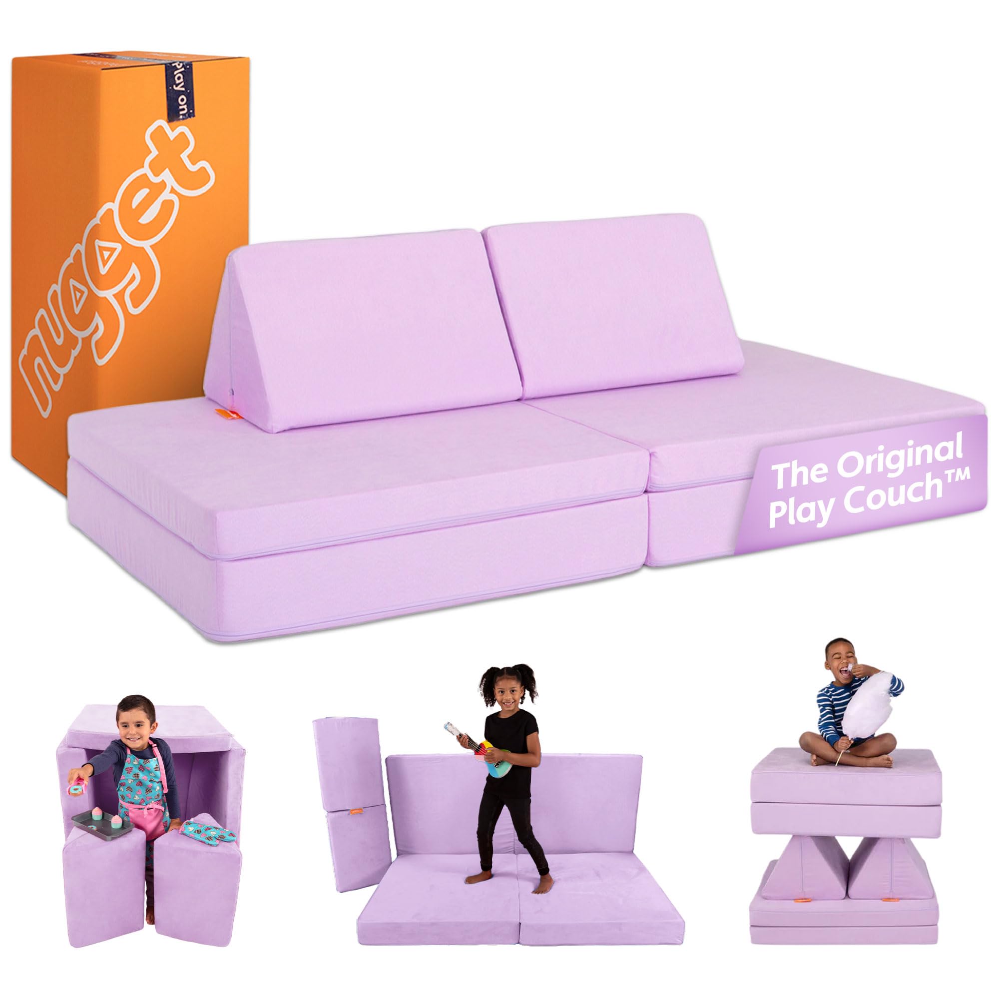 Nugget - The Original Play Couch for Kids - Modular Foam Children's Sofa for Playroom, Imagination, & Creative Open Ended Play - Washable &