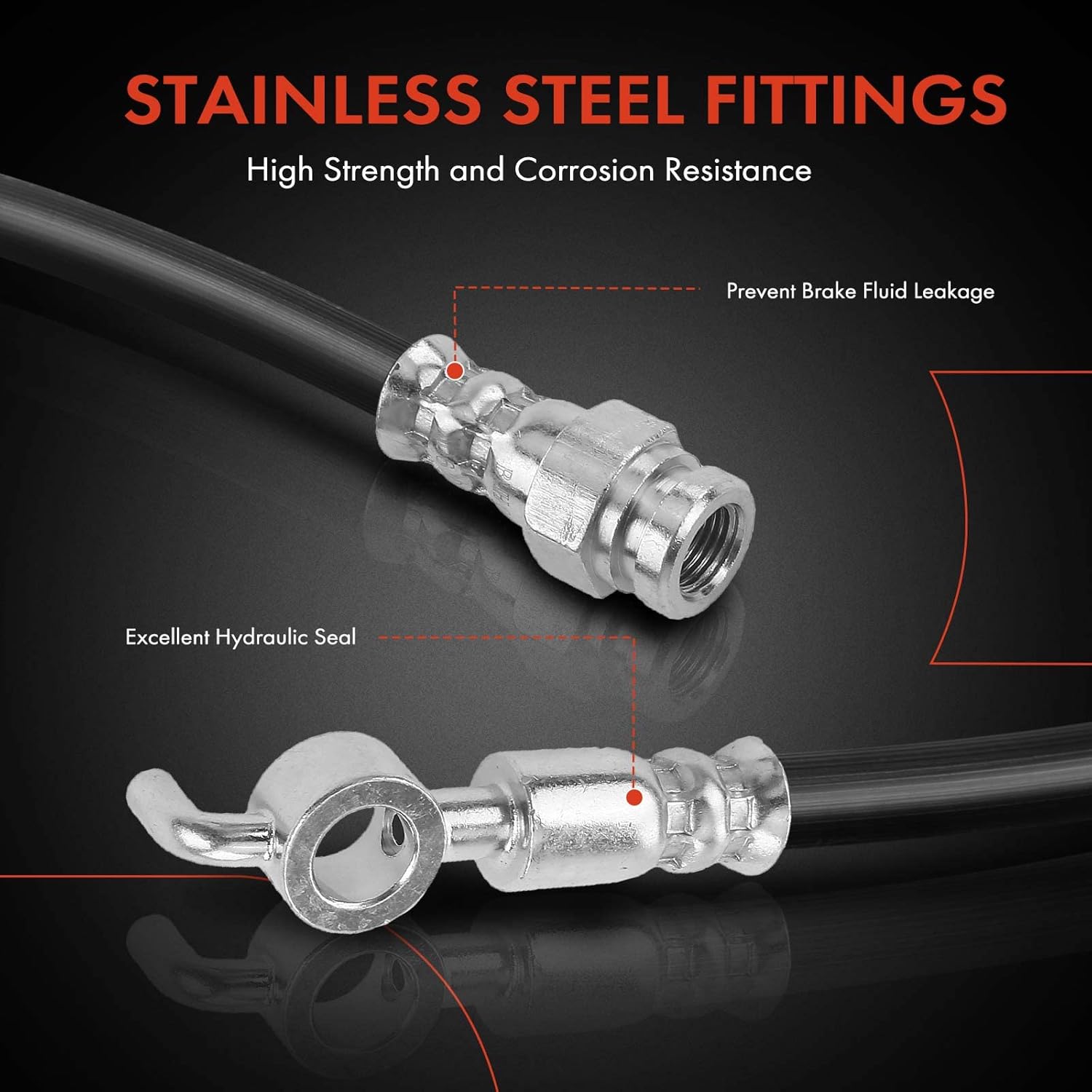 A-Premium Front Passenger Brake Hydraulic Hose Compatible with Select Ford Models - Ranger 2013 2014 2015 2016 2017