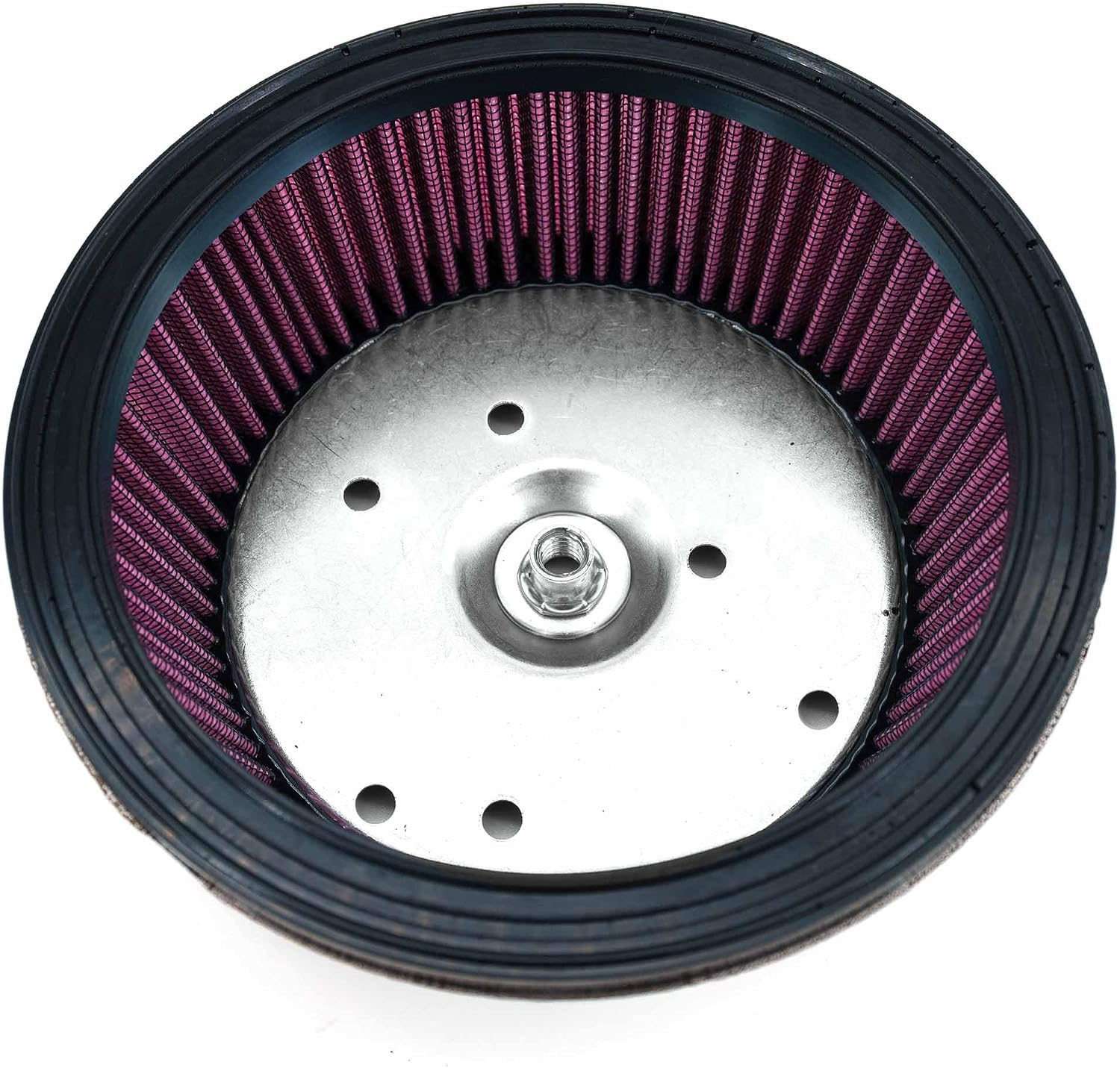 Upgrade (6 Holes) Powersport Air Filter Engine Air Cleaner for Harley Ultra Classic Electra Glide (Red)