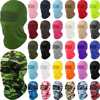32 Pieces Sun Protection Balaclava Windproof Balaclava UV Protection Full Face Covering Ninja Mask Balaclava Pack for Summer Outdoor Sports Cycling Hat Multicolored