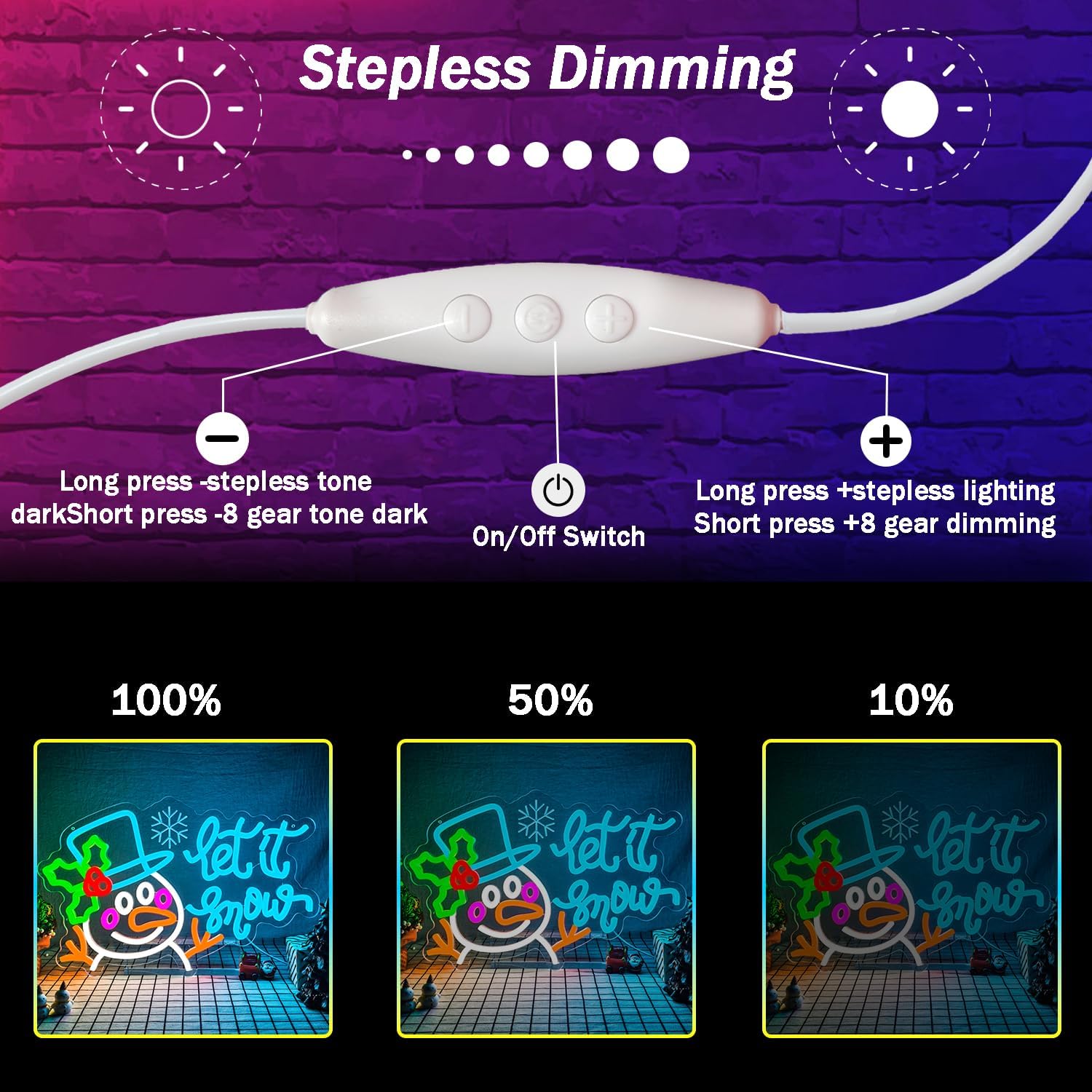 Let It Snow Neon Sign Christmas Snowflake LED Neon Sign Christmas Neon Signs christmas Neon Light Sign for Xmas Party Gift Home Bedroom - Image 5