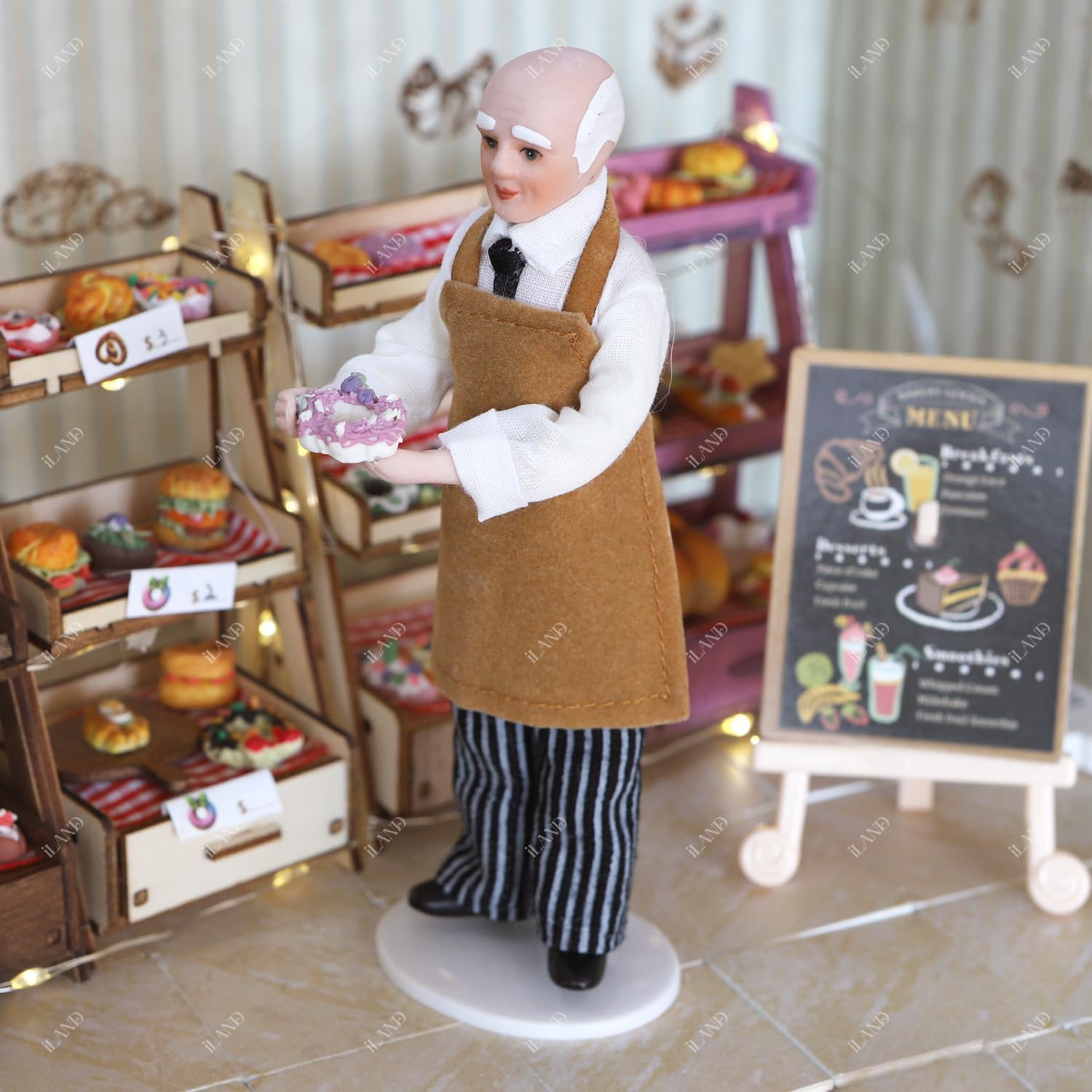 iland Dollhouse People for 1 12 Scale Accessories Miniature 6 inch Dolls for Doll House Little People Figures Mini Dollhouse Family Set Porcelain Action Figures Cute Realistic