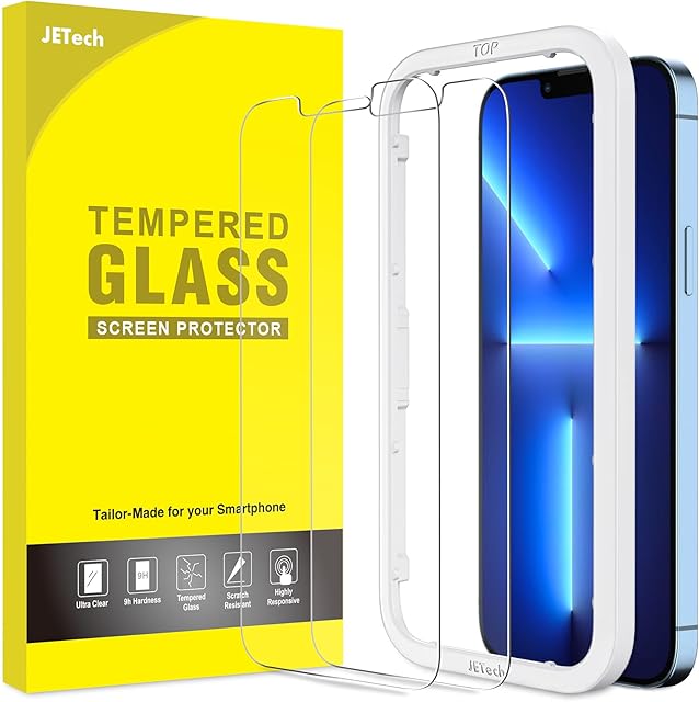 JETech Screen Protector Compatible with iPhone 13 Pro Max 6.7-Inch, Tempered Glass Film with Easy-Installation Tool, 2-Pack