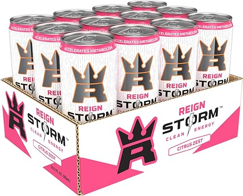 Miniatura 3 de REIGN Storm, Citrus Zest, bebida energética para fitness y bienestar, 12 onzas líquidas (paquete de 12)  Paquete de 12