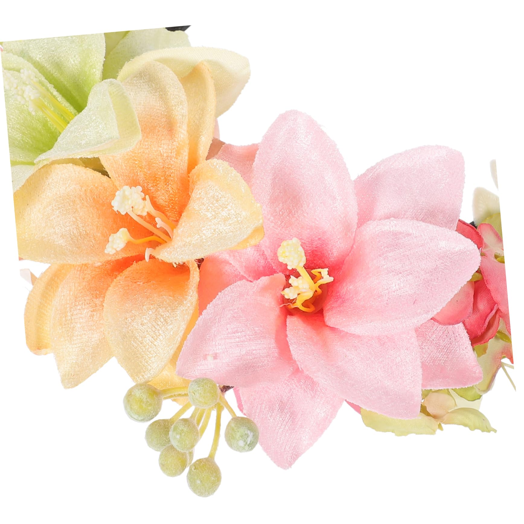 Healeved 3pezzi Cerchietto Con Fiori Di Giglio Per Donne Accessorio Elegante Per Compleanni Matrimoni e Occasioni Speciali Fascia Confortevole e Resistente Per Tutti Giorni