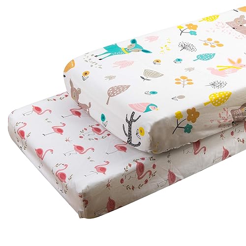 Miniatura 1 de ALVABABY - Funda para colchón de cunacolchoneta de cambiador de bebé, 100% algodón orgánico, suave y ligera. para niños y niñas.