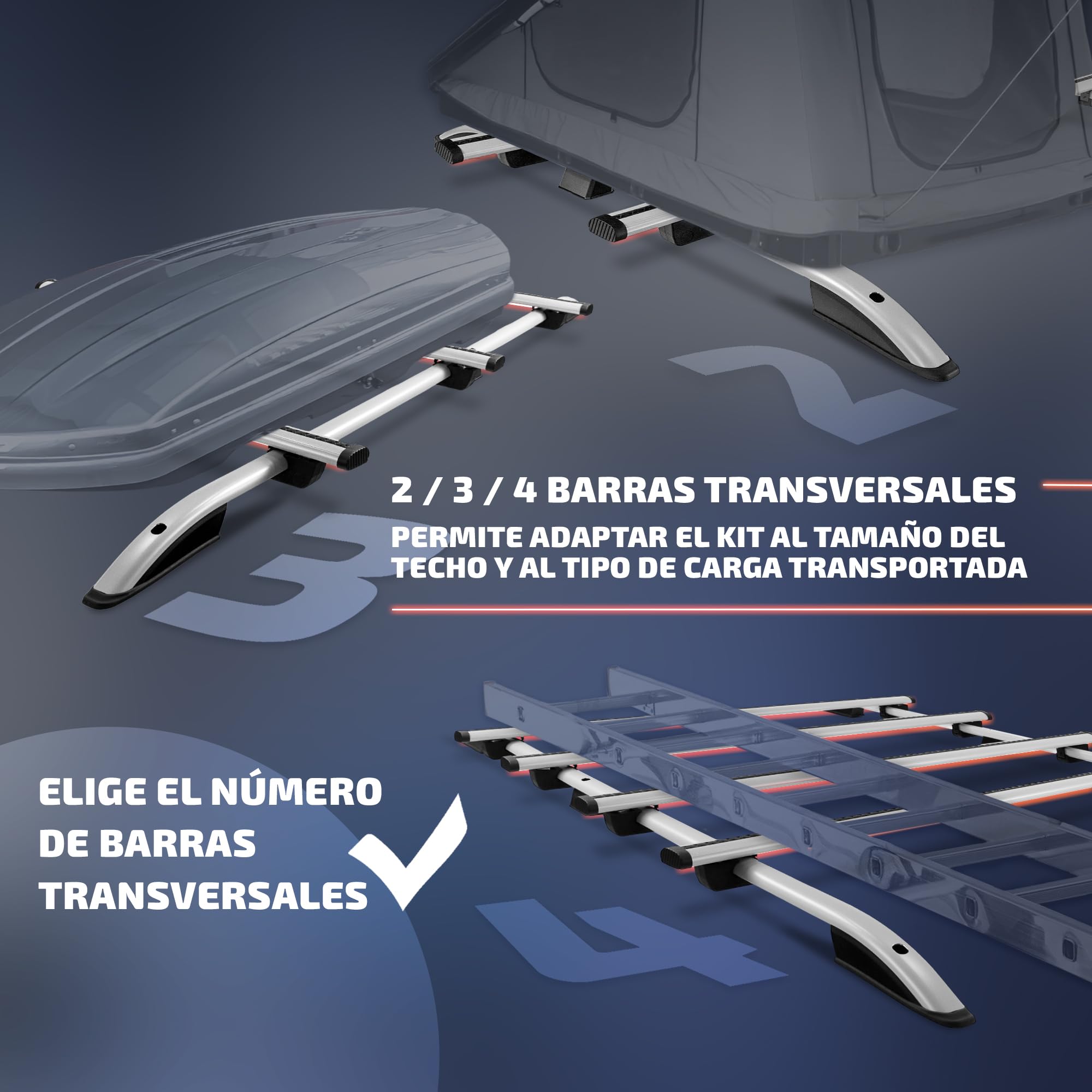 Barras Portaequipajes CHROMEMASTER Para Renault Kangoo L1 Corto (2021+) – Aluminio, Aerodinámicas, Fáciles De Instalar, Carga Hasta 75kg