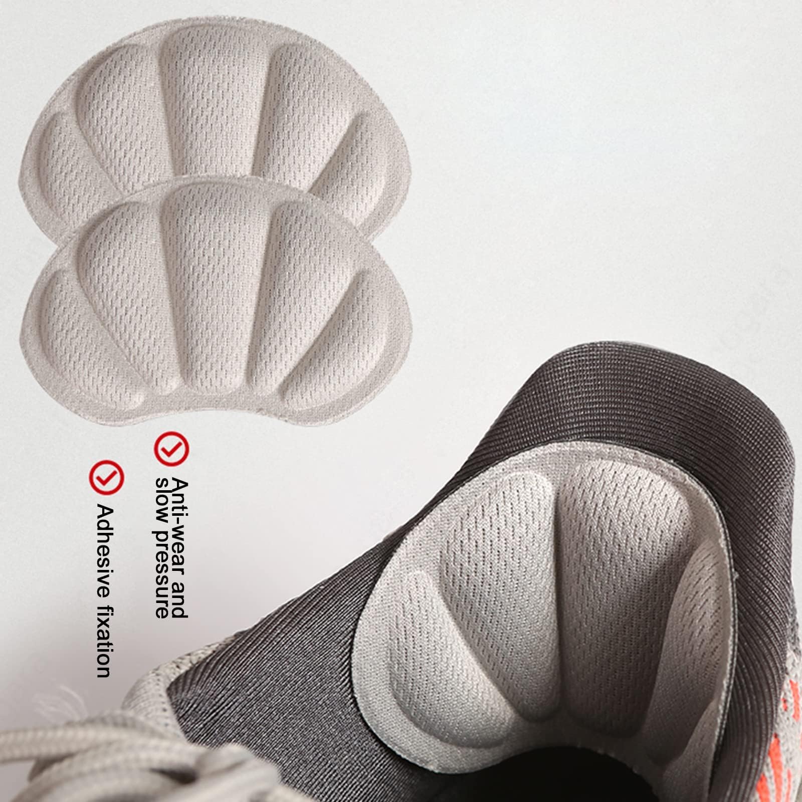 8 Pares Almohadillas para Talón, Almohadillas Autoadhesivas Antirrozadura, Evitan que los Talones Rocen y Resbalen, Ajustador de Talla, Rellenos para Zapatos Demasiado Grandes para Hombres y Mujeres