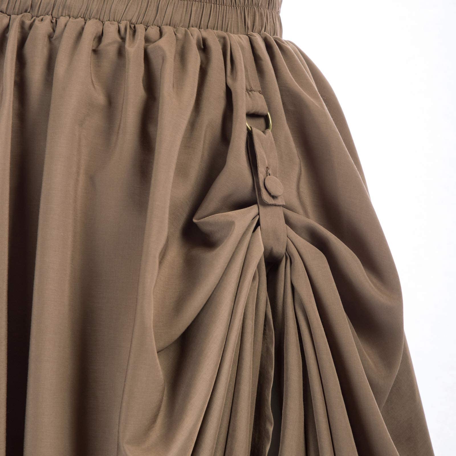 CAMDOM Gonna Rinascimentale da Donna Medievale con Elastico in Vita A-Line Gonna a Doppio Strato in Pizzo Lungo Abito Vittoriano