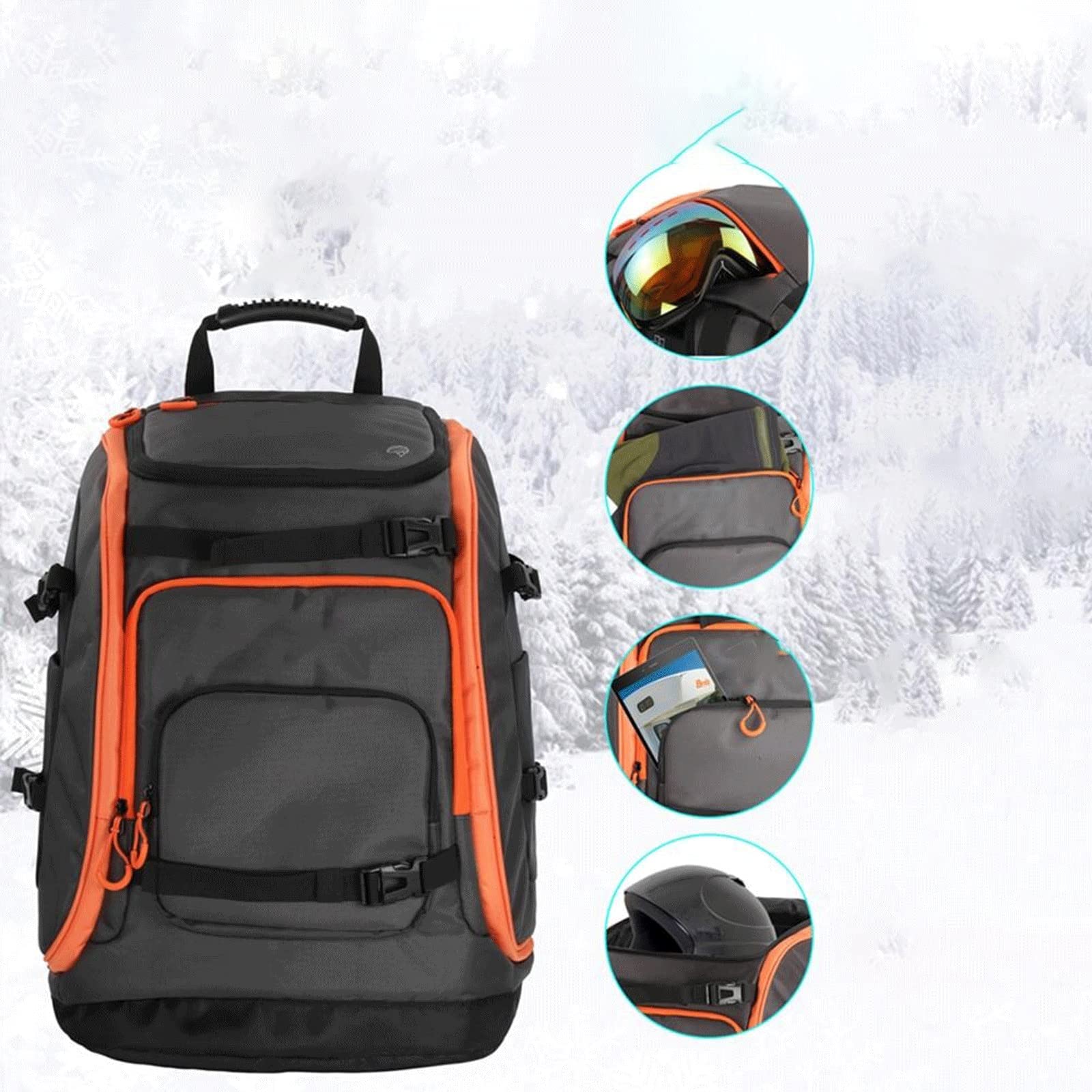 EKBBBYE Hiking Backpack Boot Bag Large Capacity Storage Boots Helmet Clothing Can Be Placed Skis Backpack with Adjustable Waterproof