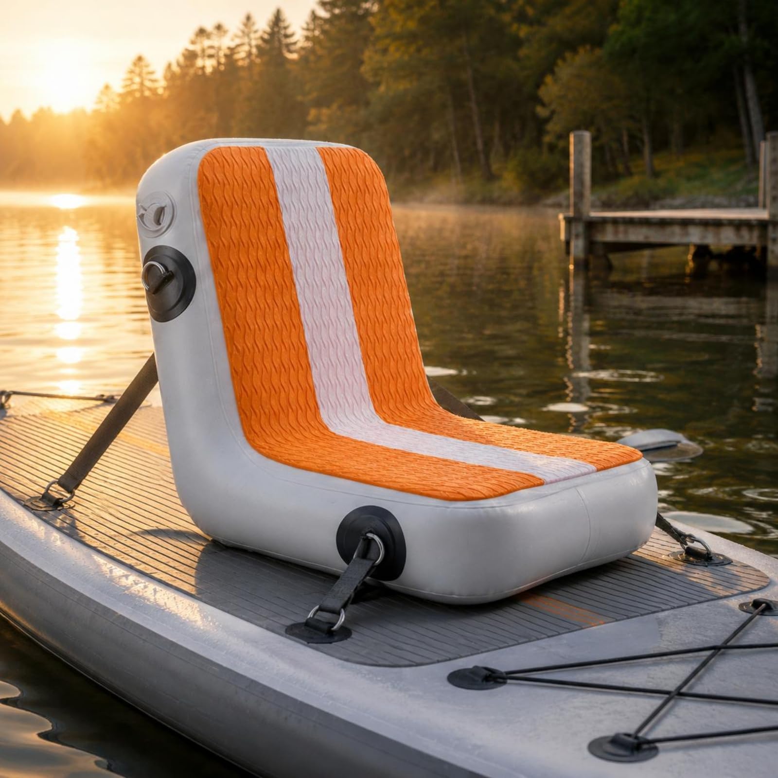 Siège de Paddle Gonflable Antidérapant Coussin de Kayak Réglable Support Dorsal Planche à Pagaie pour Nautisme