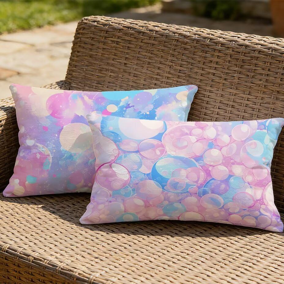Coussin extérieur imperméable 40x80 anti-UV lot de 2 housses décoratives de jardin M-P1154