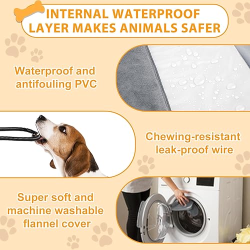 Miniatura 5 de Almohadilla térmica para perros al aire libre, cama climatizada para perros en interiores para gatos, almohadilla térmica eléctrica para mascotas