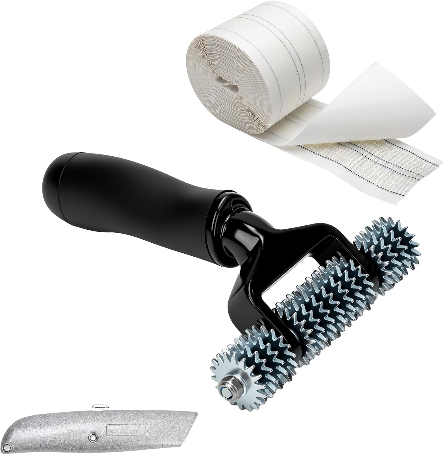 Starry Carpet Patch Repair Kit with 5 Inch Star Wheel Seam Roller and 30ft Double-Sided Seam Tape Durable DIY Carpet Repair Kit for Home Office Floor