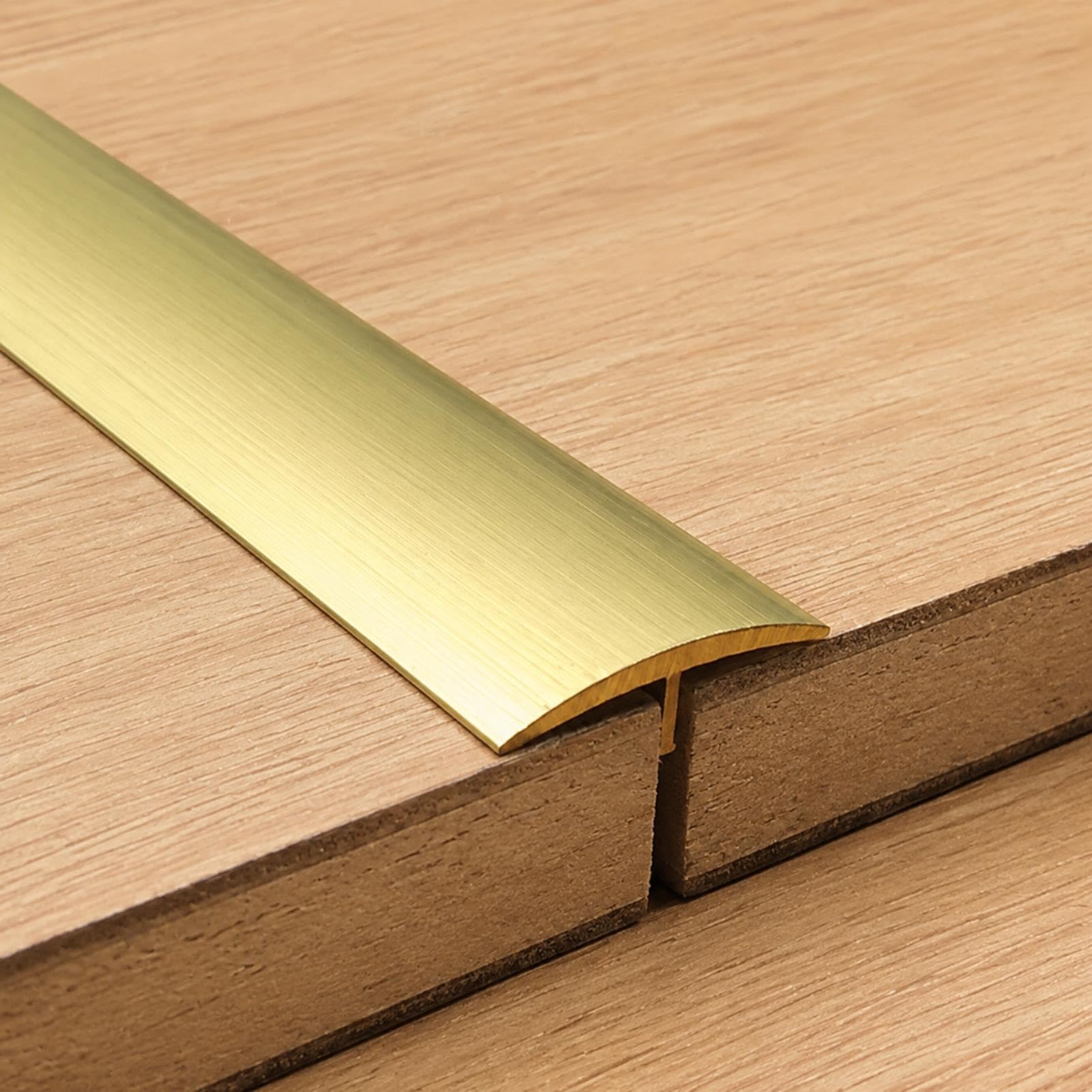 Striscia di Transizione Profilo di Transizione a T in Ottone 28 mm, Soglia per Pavimenti in Legno Moquette Vinile LVT Piastrelle Laminato, Copertura per Giunti in Metallo