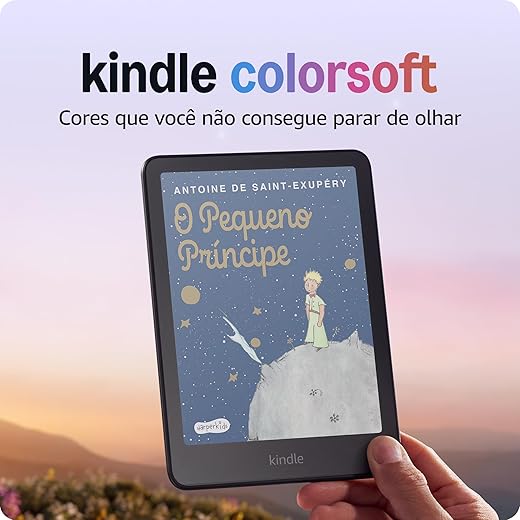 Apresentamos o Kindle Colorsoft (16 GB) - Com tela colorida e temperatura de luz ajustável - Cor Preta