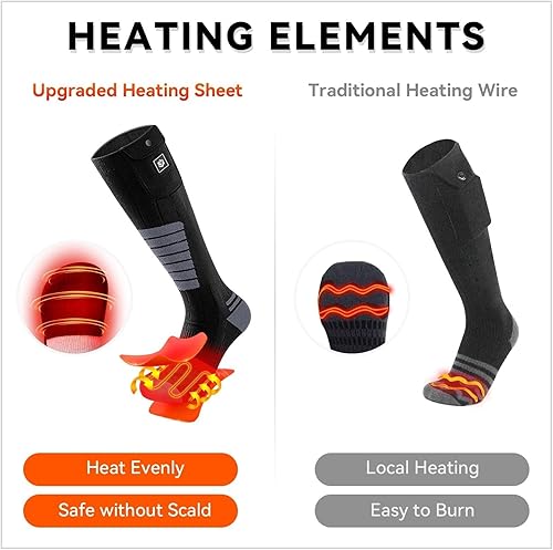 Miniatura 2 de Heated Socks for Men Women Rechargeable Washable 19.24WH 7.4V Battery Operated Heating Socks with APP Remote Control for Hunting Ice Fishing Camping
