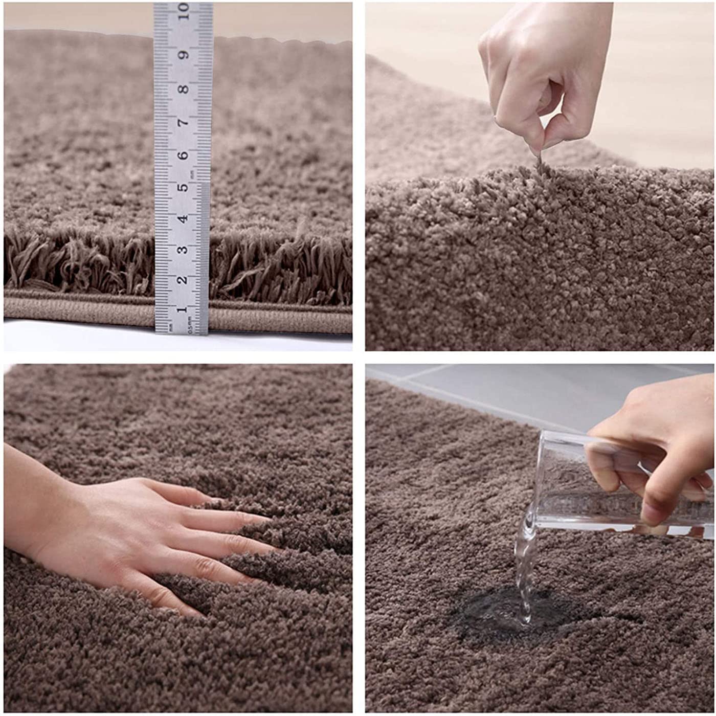 ZLZNX Tappeto da Bagno Tappetino Doccia Assorbente Antiscivolo Soffice Tappeti Bagno Microfibra, Tappetini per Il Bagno Assorbente d'Acqua Lavabile in Lavatrice,Marrone,70x140CM