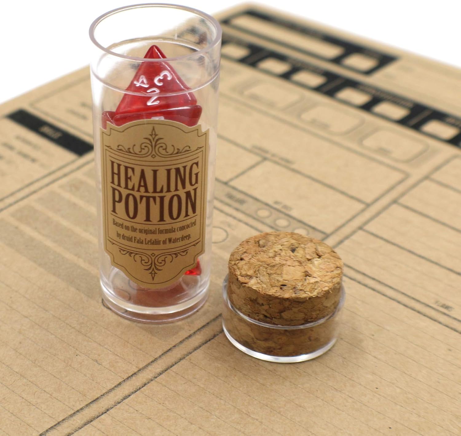 Healing Potion D4 Dice Bottle - D&D Role Play Accessory