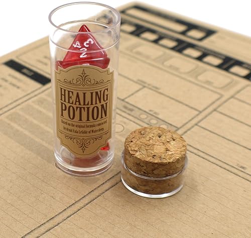 Miniatura 4 de Botella de dados de poción curativa D4 - Accesorio para juegos de rol D&D