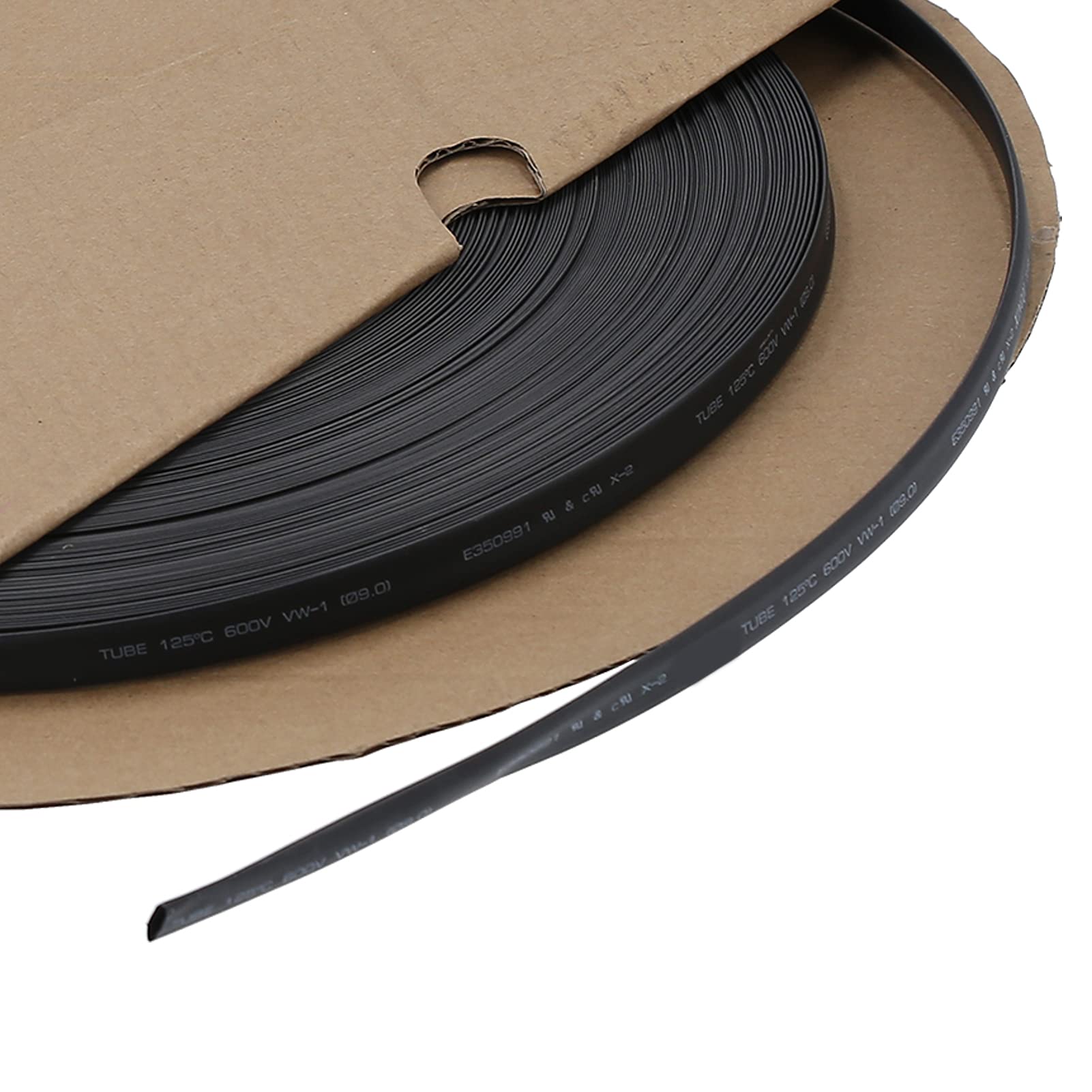 Guaina Termorestringente Poliolefina Guaina Termorestringente Nera 100 Metri ID 9,5 Mm con Isolamento Rivestito in Adesivo Sigillatura Impermeabile per Cablaggio Elettronico Cavi Domestici