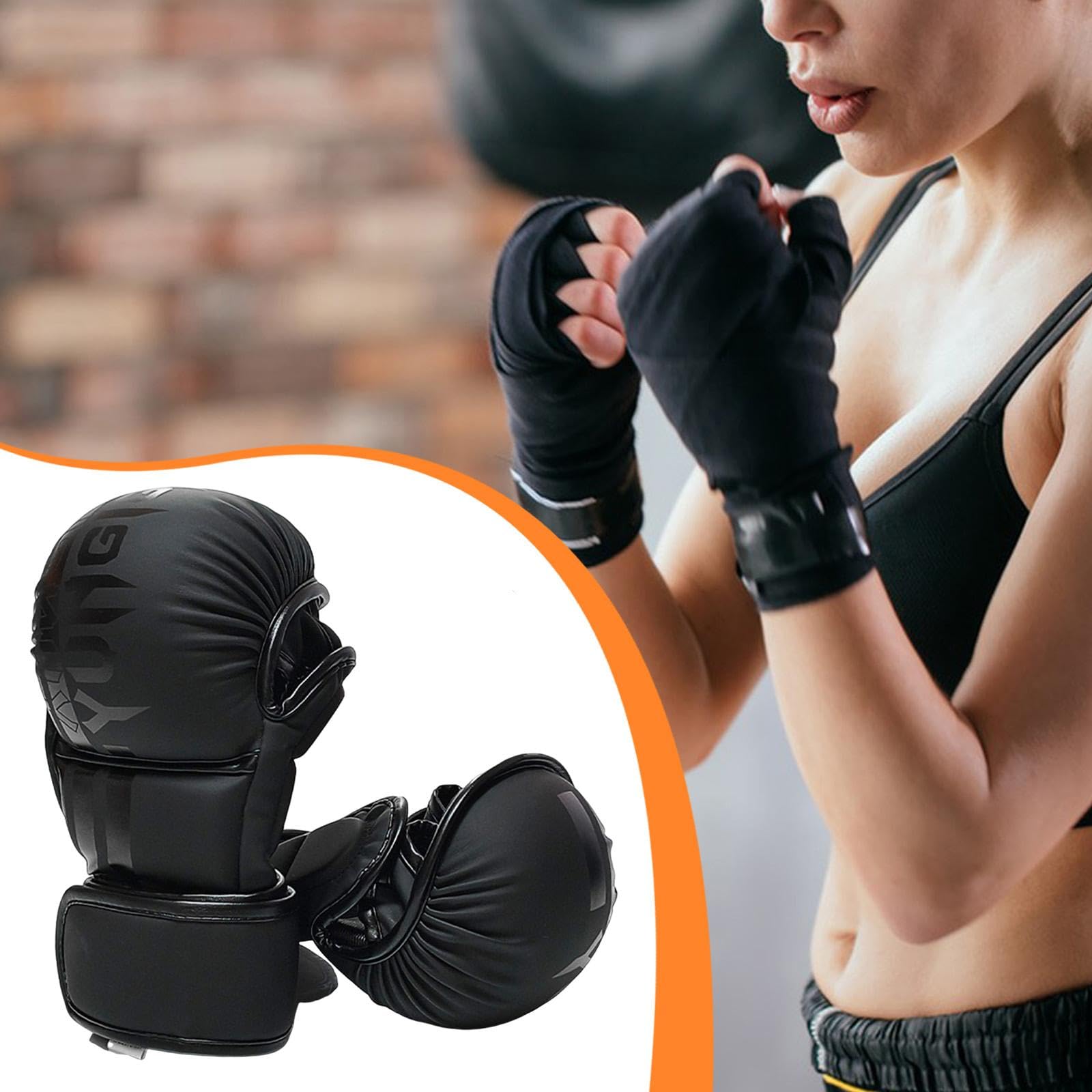 Guantoni da Guanti da Allenamento MMA Guanti MMA Spessi Fasce per Le Mani da Allenamento Fasce per Le Mani da Esercizio Mezzo Dito per Sparring