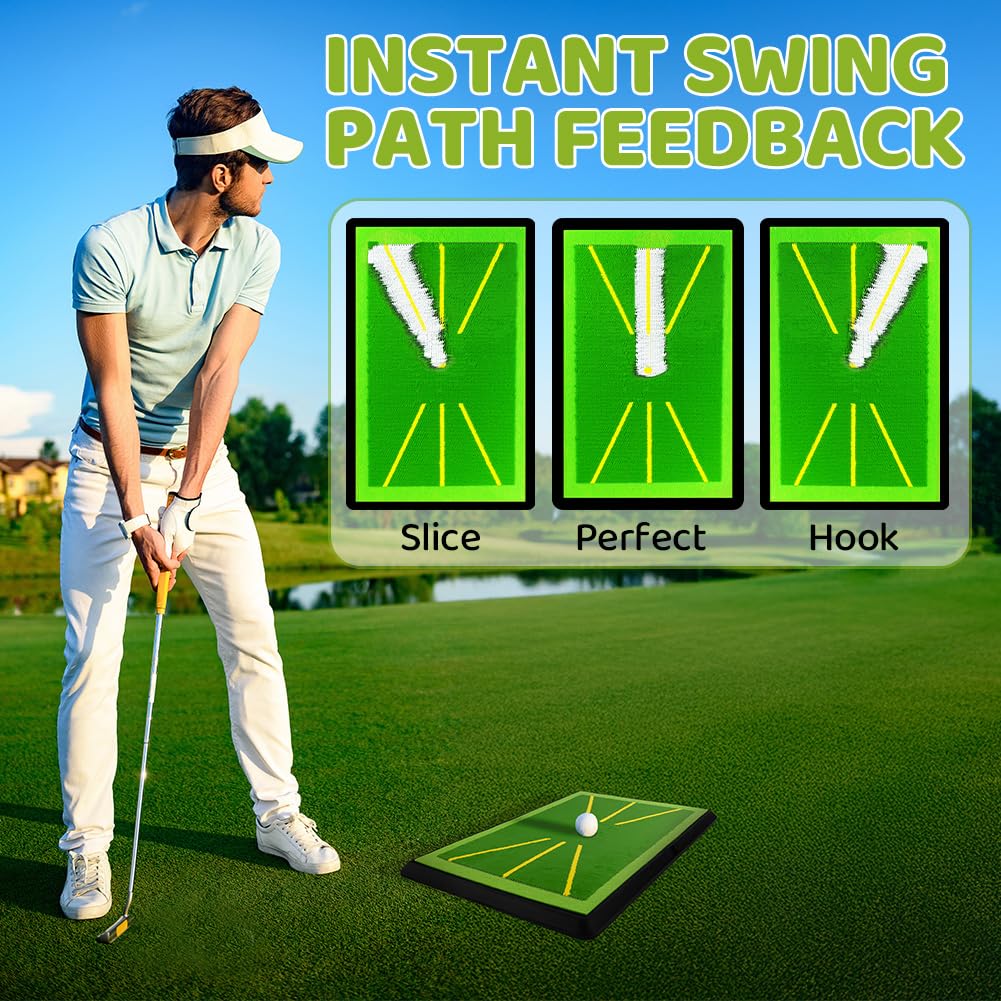 Flintronic Tapete para Swing De Golf, Alfombrilla De Golf para Columpio, Base Goma Antideslizante, para Análisis y Detección de La Ruta de Oscilación, para Hogares, Interiores y Exteriores