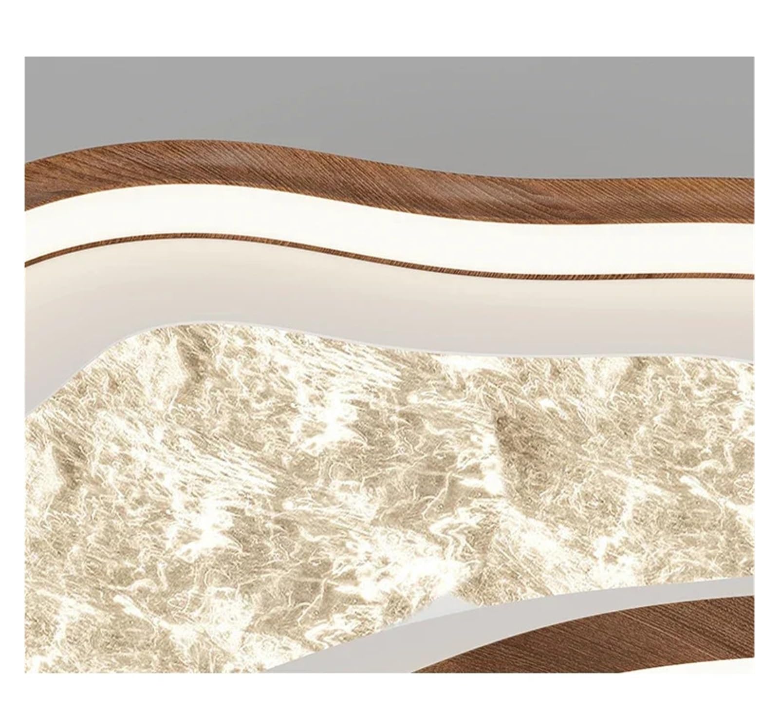 Walnut Wood Grain Living Room Rectangular Lights Modern Minimalist Ceiling Lamp Home Decor Bedroom Indoor Lighting Fixtures