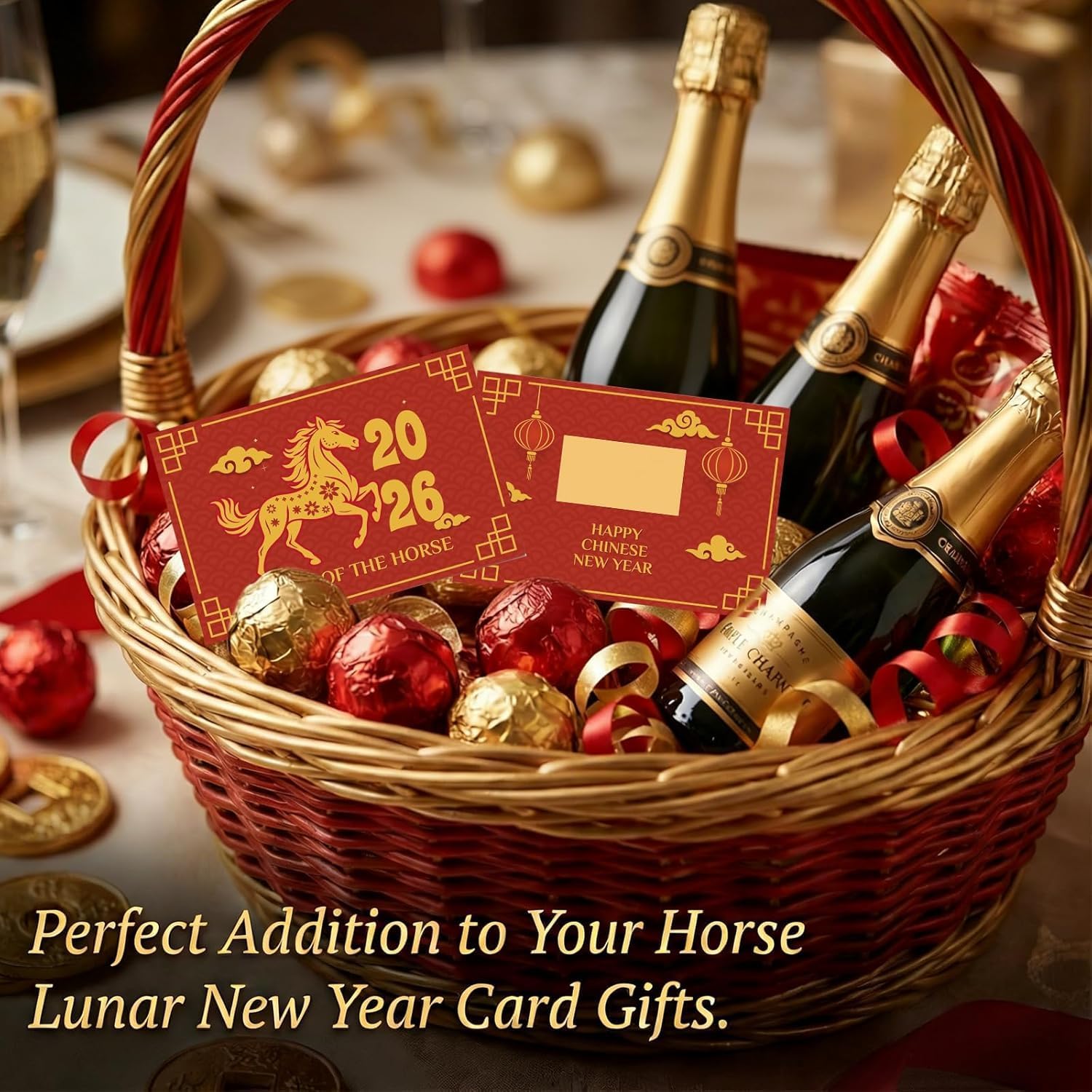 30 Counts Chinese New Year 2026 Scratch Off Fortune Cards 2026 Year of The Horse Party Favors Supplies Chinese Spring Festival Lunar New Year Gifts Party Decorations(1 Horse)