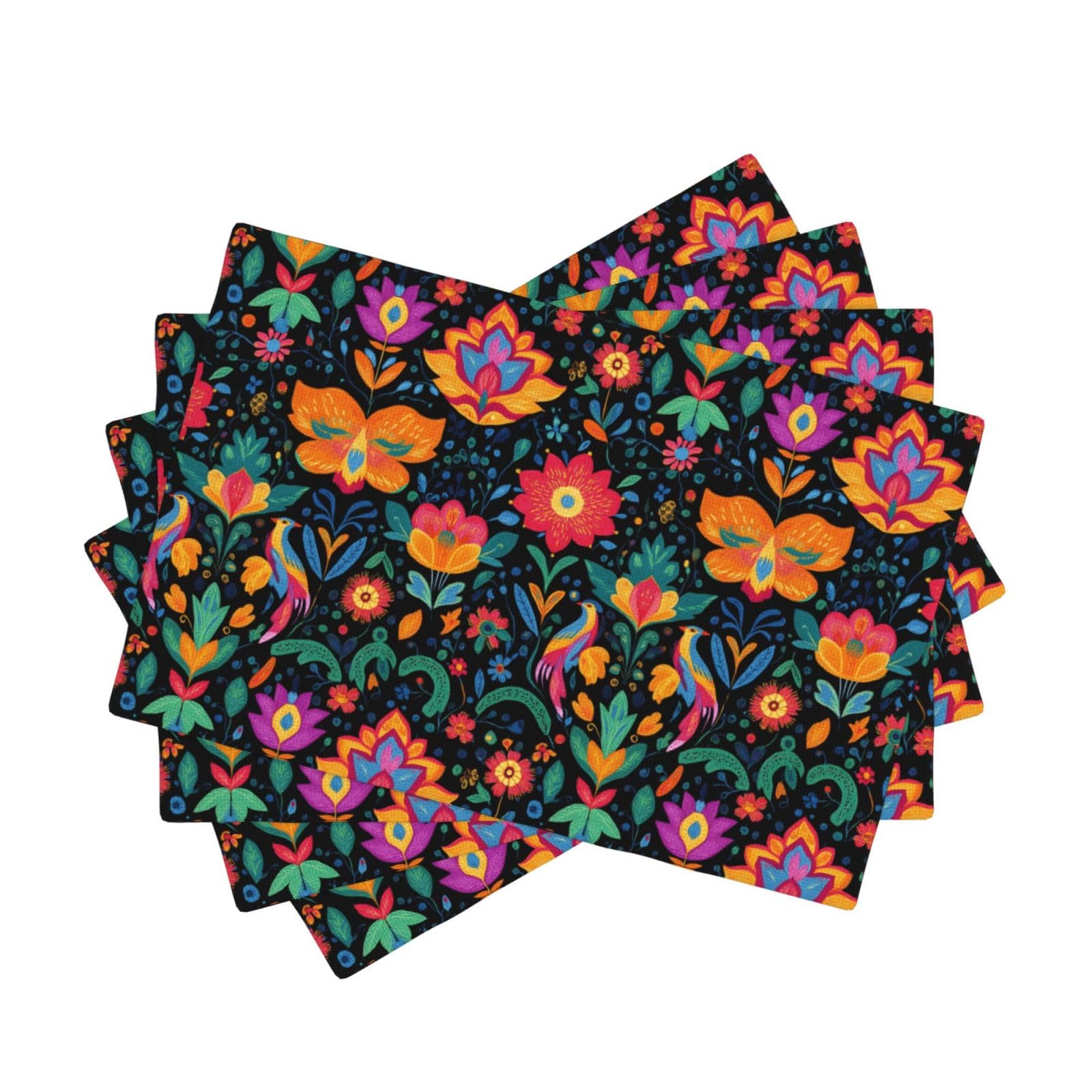 Sets de table anti tache et chaleur en faux lin lavable pour salle à manger