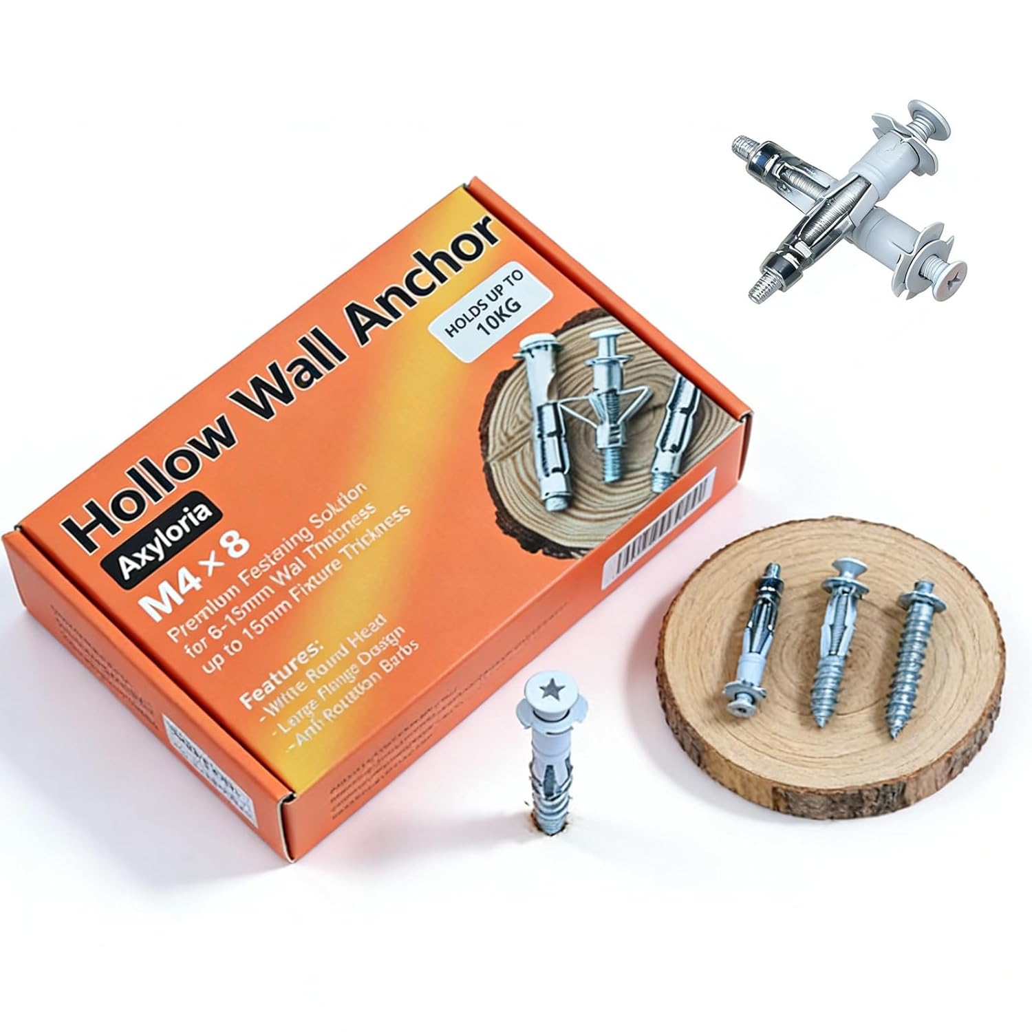 Anchor Bolts of Metal, Heavy Duty Screw Anchor with Nut, Concrete Wall Anchors Metal Expansion Bolts for Brick Concrete Wall Mounting (100 PCS)