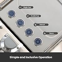 Vista 9 de Gemilai Paquete de máquina de café expreso y molinillo de café eléctrico para capuchino, café con leche