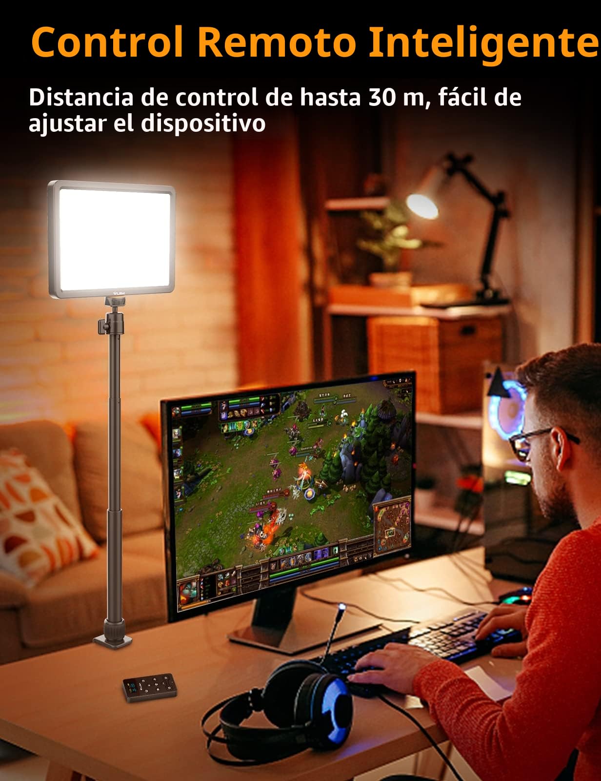 Luz de vídeo LED ULANZI K20 Key Light, Panel LED Profesional para Estudio con 600 lúmenes y 10W, Luz de vídeo de 11" regulable (2500K-9000K), para Youtube/Transmisión en Directo