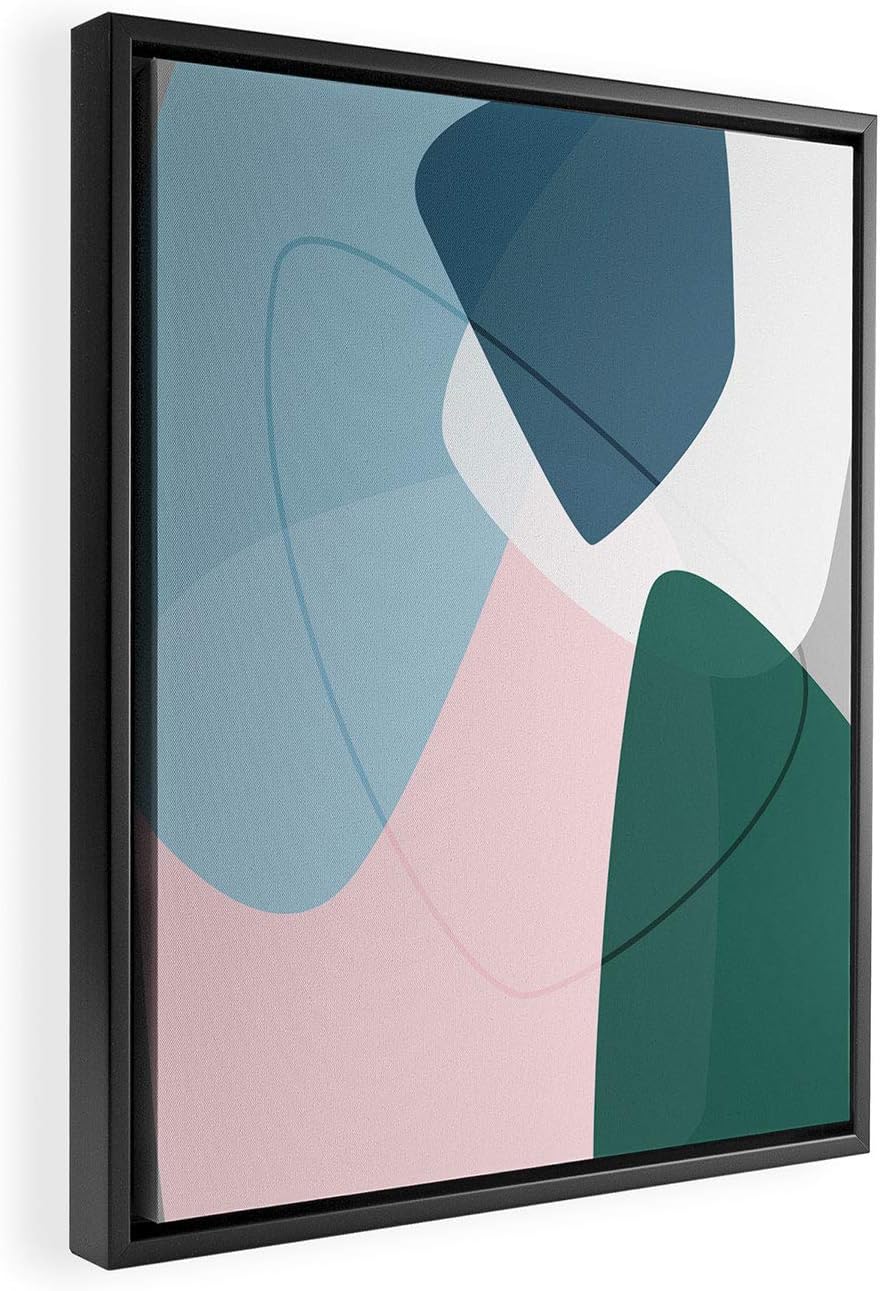Deny Designs Mareike Boehmer Graphic 150 E Black Framed Art Canvas, 8" x 10", Blue