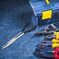 Vista 6 de Juego de alicates de 1 pieza de 11 pulgadas de largo alcance, juegos de alicates de punta de aguja larga, ángulo de 25 grados, diseñado