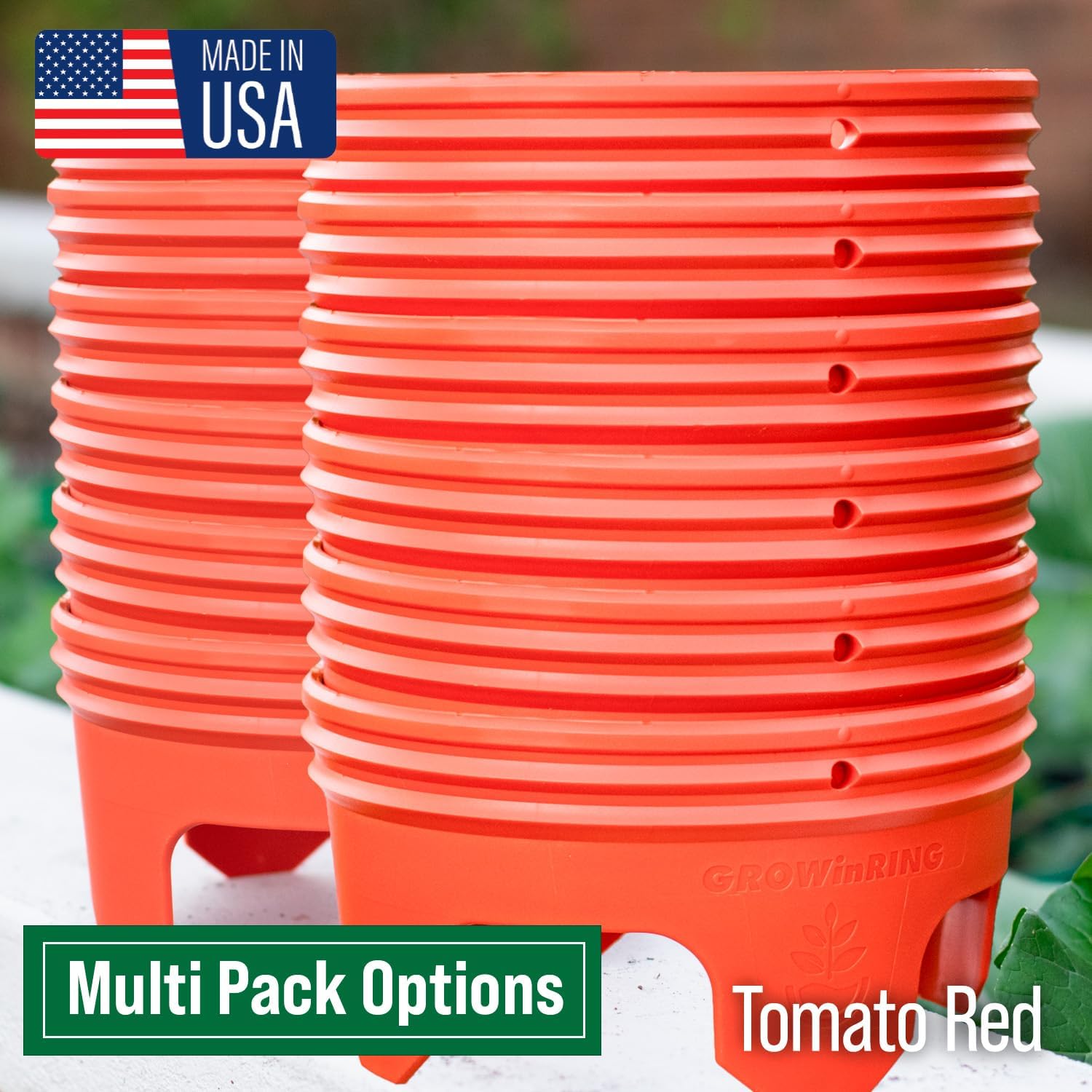 7 inch Solid Planting Grow Rings | 12 Pack Purple | One-Piece Design for Deep Root Watering Veggies, Herbs & Flowers | Mulch & Soil Barrier | Deter Slugs and Cutworms | Heavy Duty | Made in USA