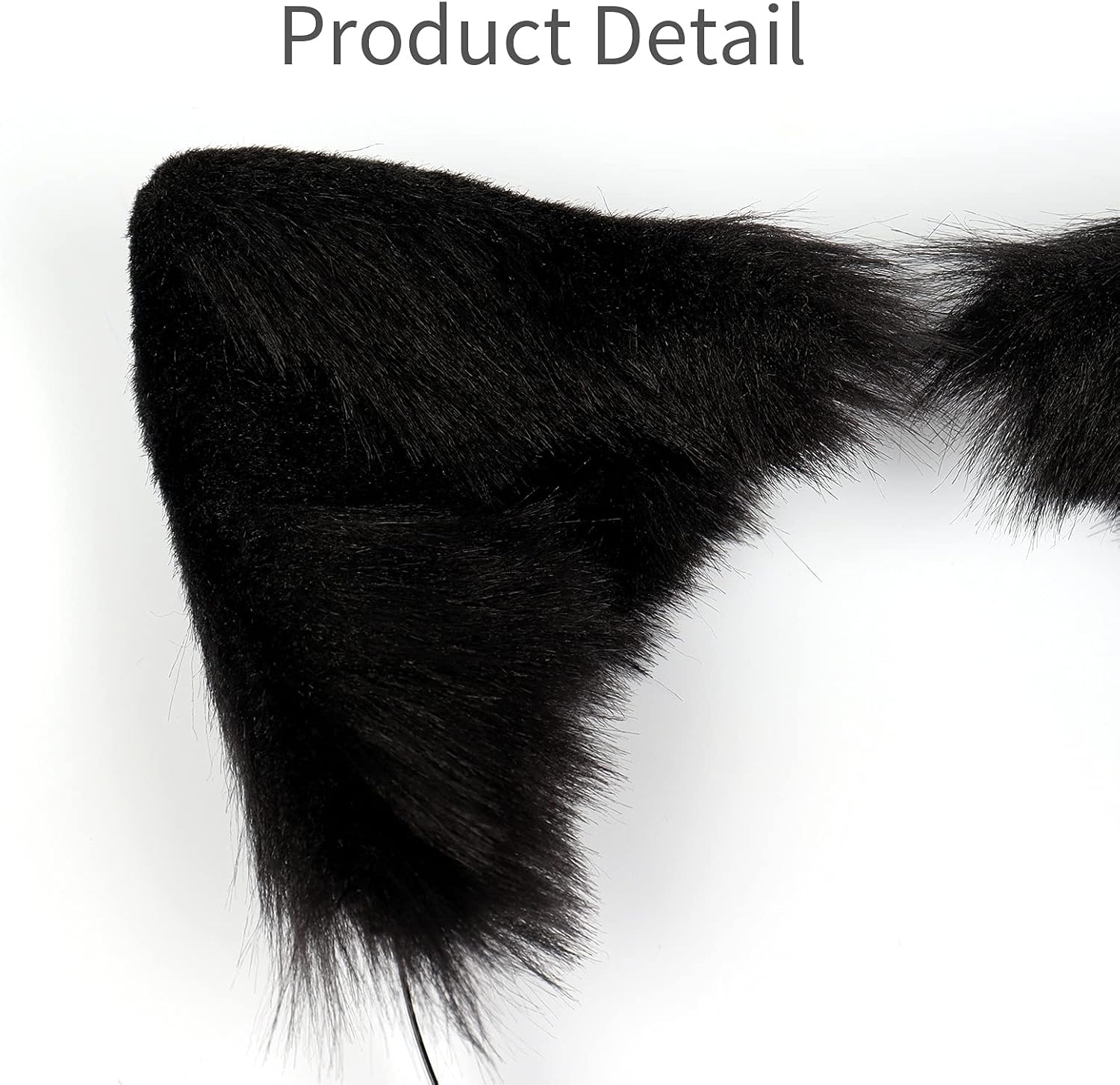Handmade Fox Wolf Ears Headband and Faux Fur Tail for Halloween Party Costume Accessories - Image 2