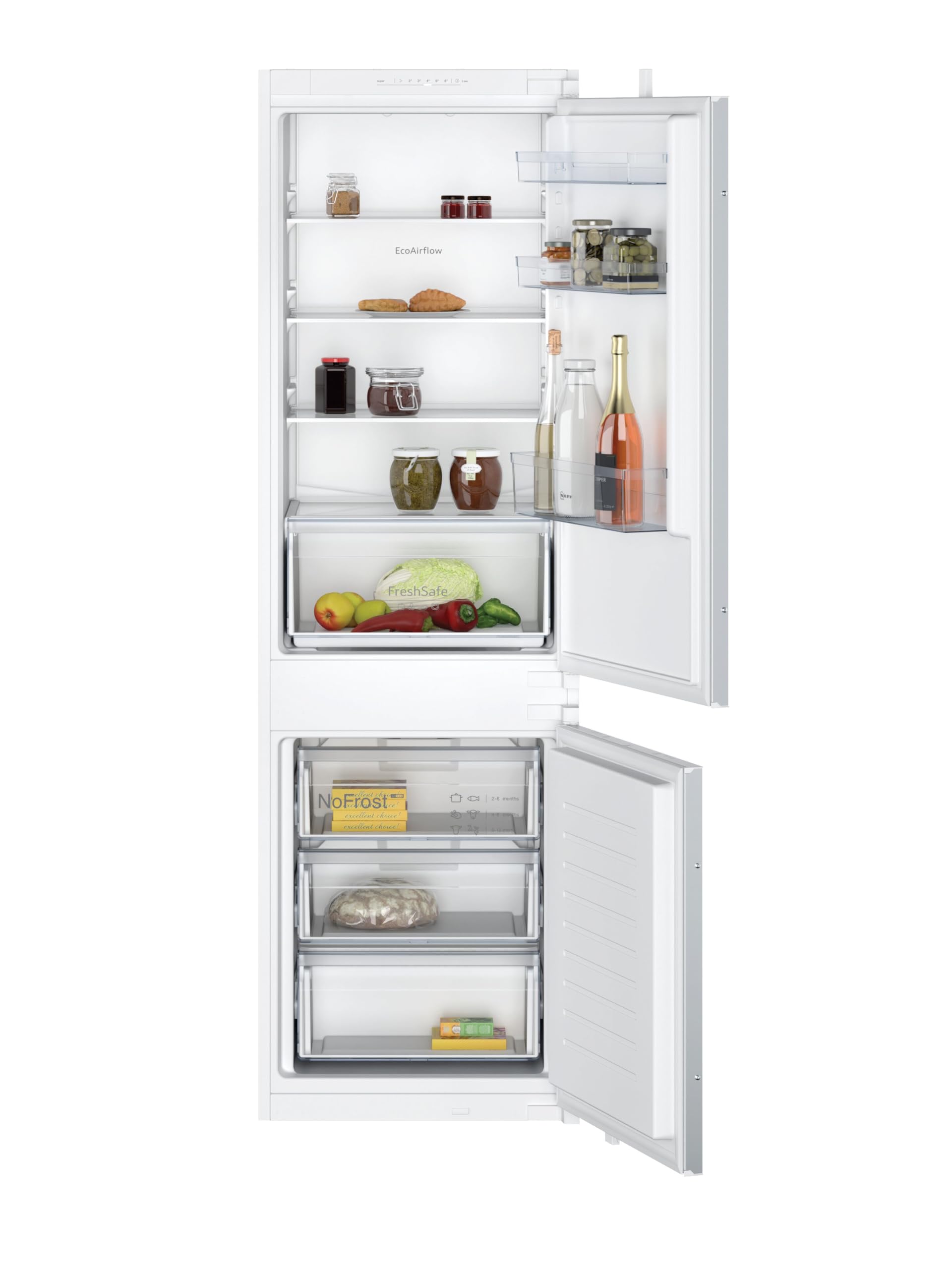 NEFF KI7861SE0, FreshSafe, Kühl-Gefrierkombination, 177,2x54,1cm, N30, Nutzinhalt gesamt: 260, 39 dB, Schleppscharnier, Kühlraum: 184, Gefrierraum: 76 Nutzinhalt