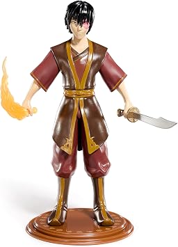BendyFigs The Noble Collection Avatar Zuko - Noble Toys 19cm Bendable Posable Collectible Doll Figure With Stand and Mini Accessory